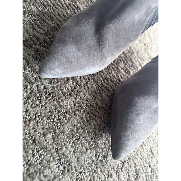 GIANVITO ROSSI taupe gray brown stiletto suede leather pointed Katie sock boots - Picture 8 of 12